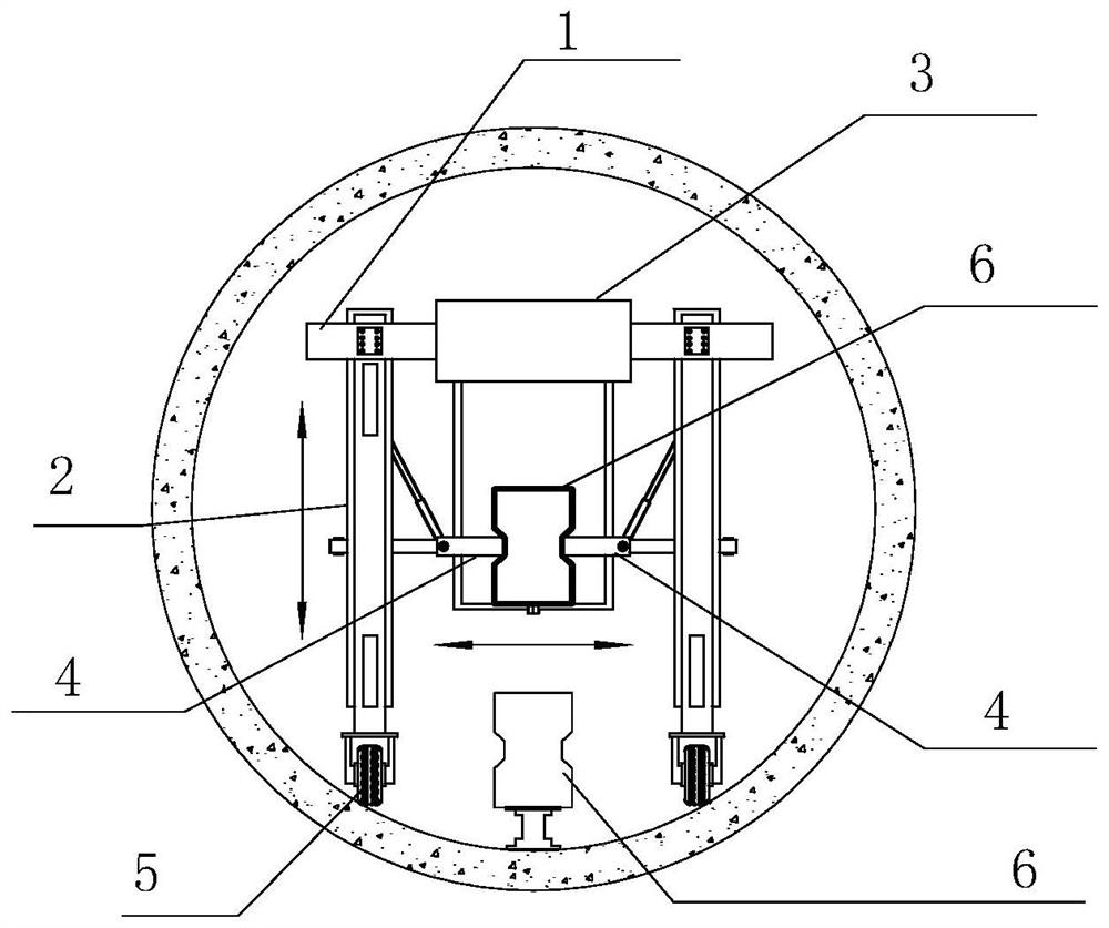 Straddle type monorail PC track beam transporting and erecting integrated construction method in tunnel with circular section