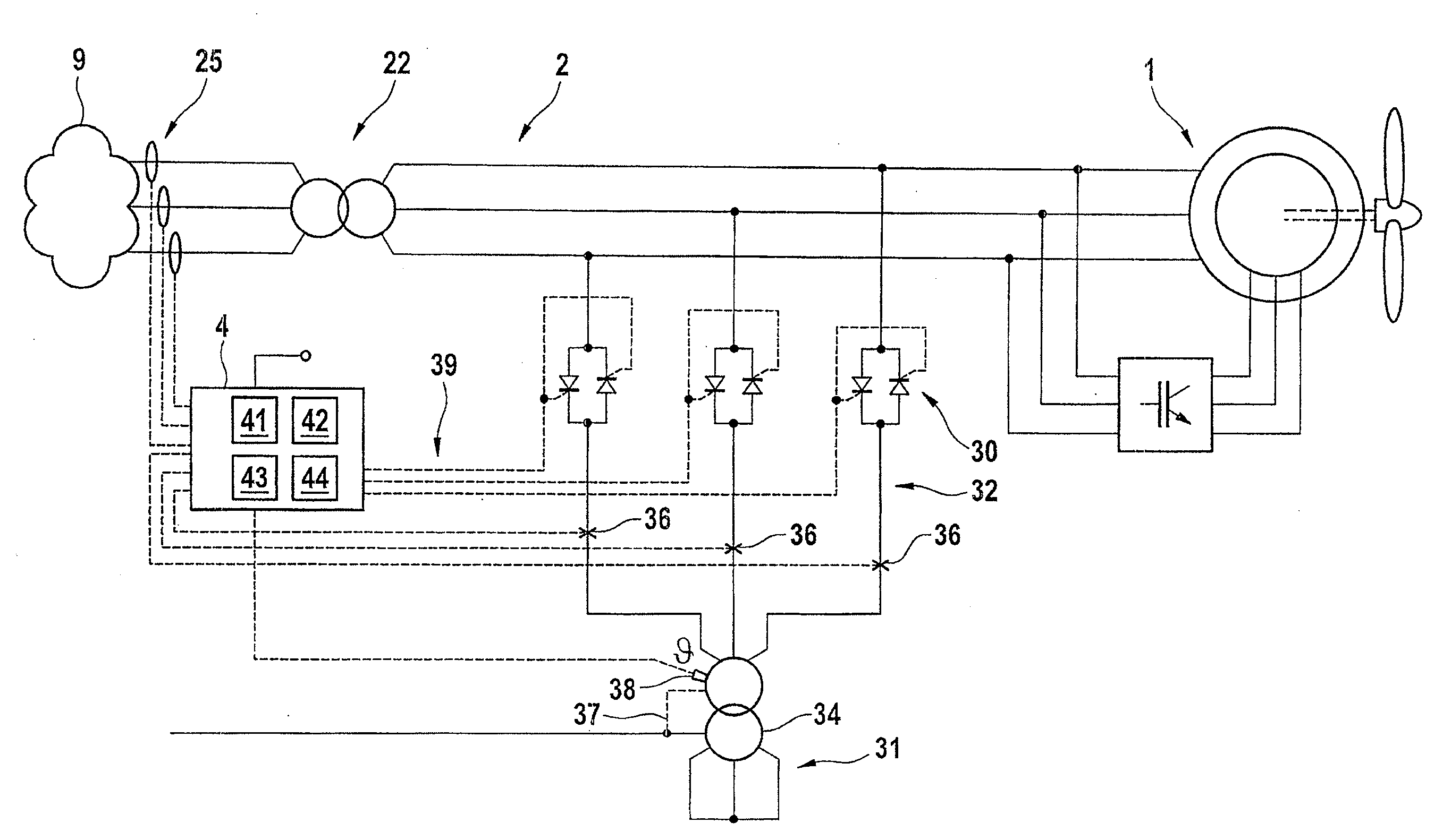 Overvoltage protective device for wind energy installations