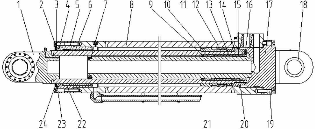 Differential-type plunger composite oil cylinder