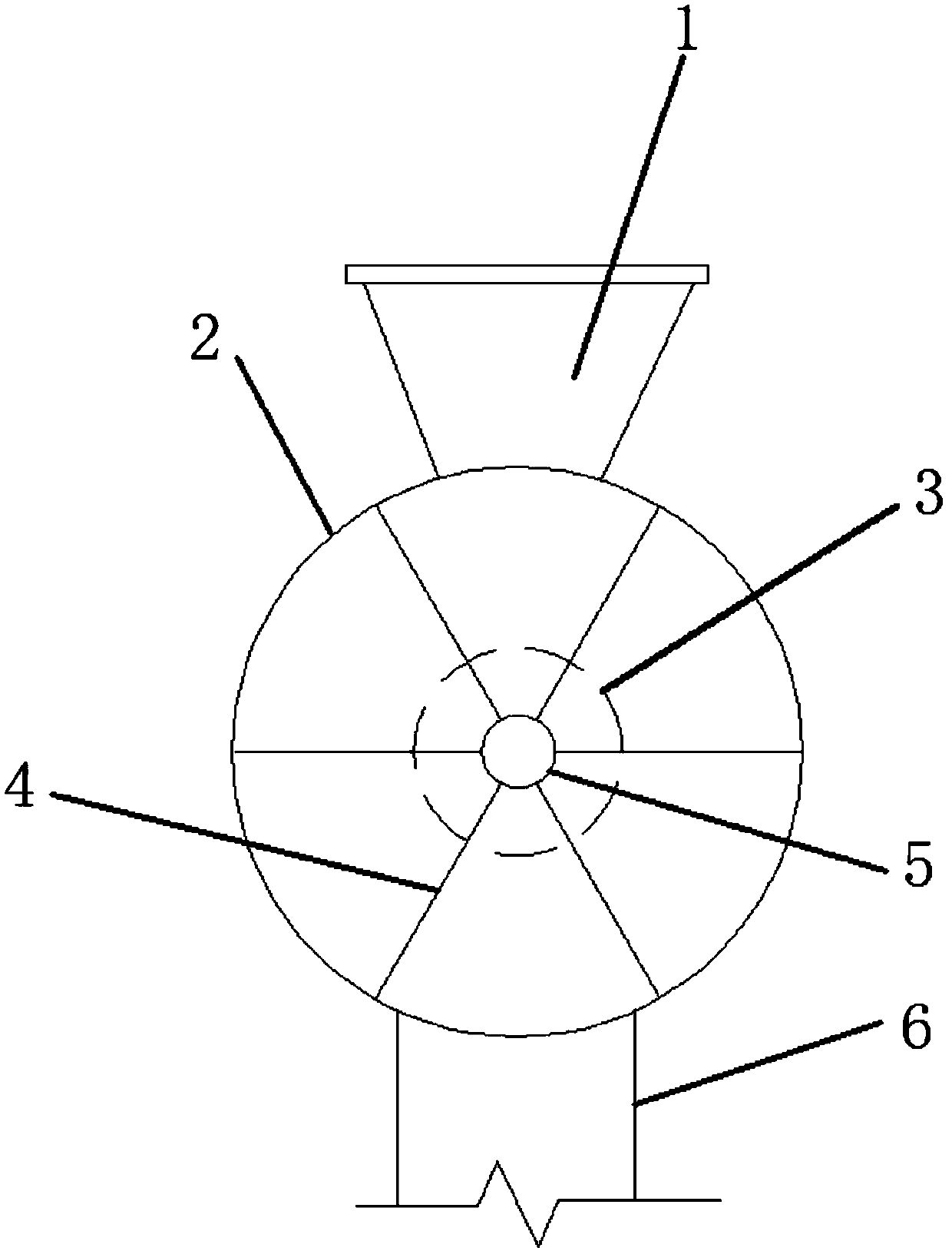 Horizontal feed crushing and blowing device with iron removal function