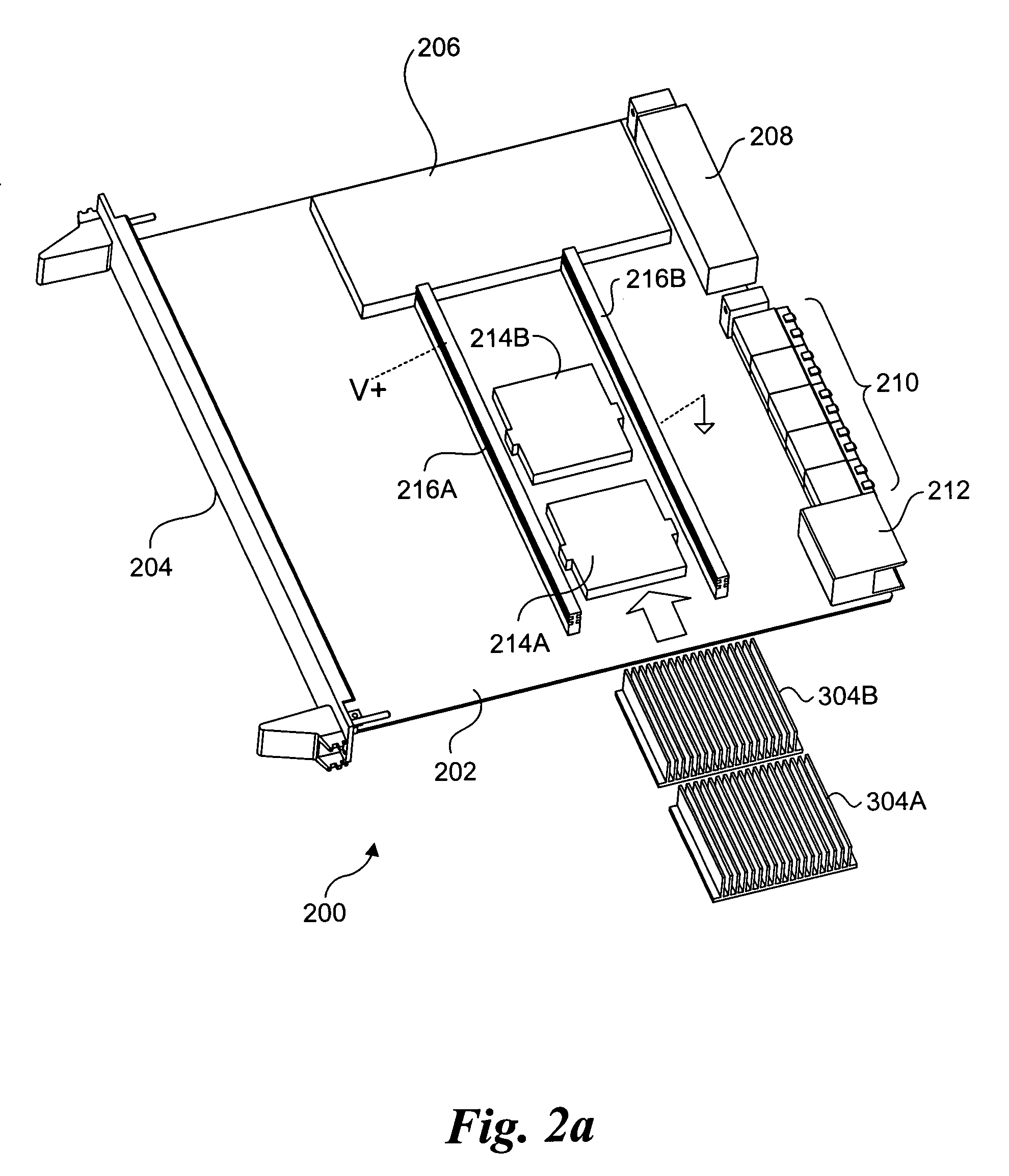 ATCA integrated heatsink and core power distribution mechanism