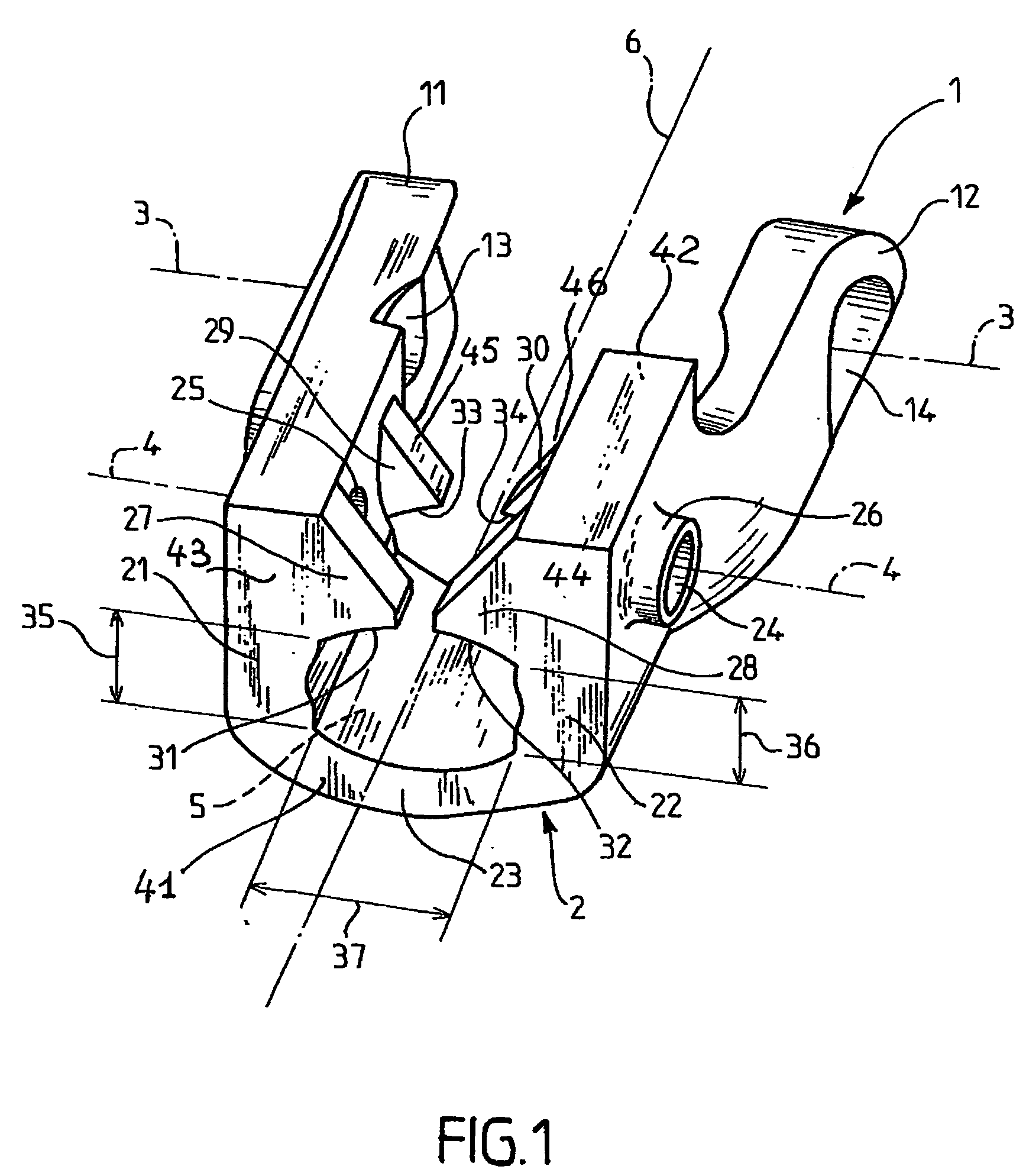 Stamped cardan joint yoke member for an automotive vehicle steering column