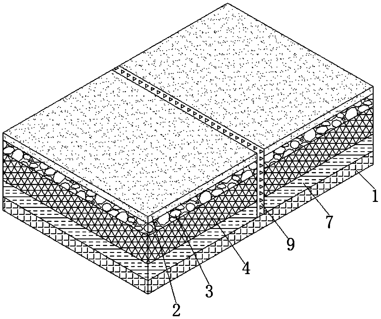 Environment-friendly permeable pavement with metal texture