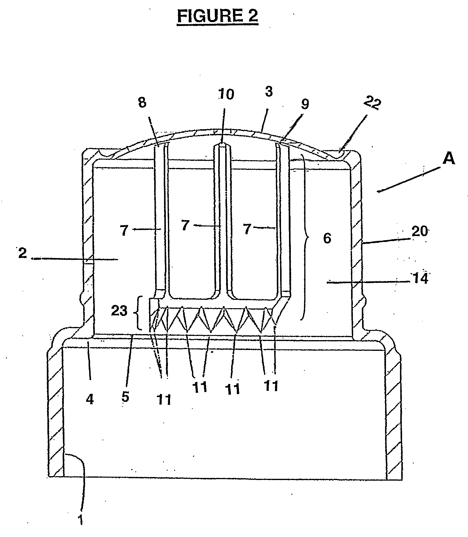 Dispensing Closure Having Membrane Opening Device With Cutting Teeth