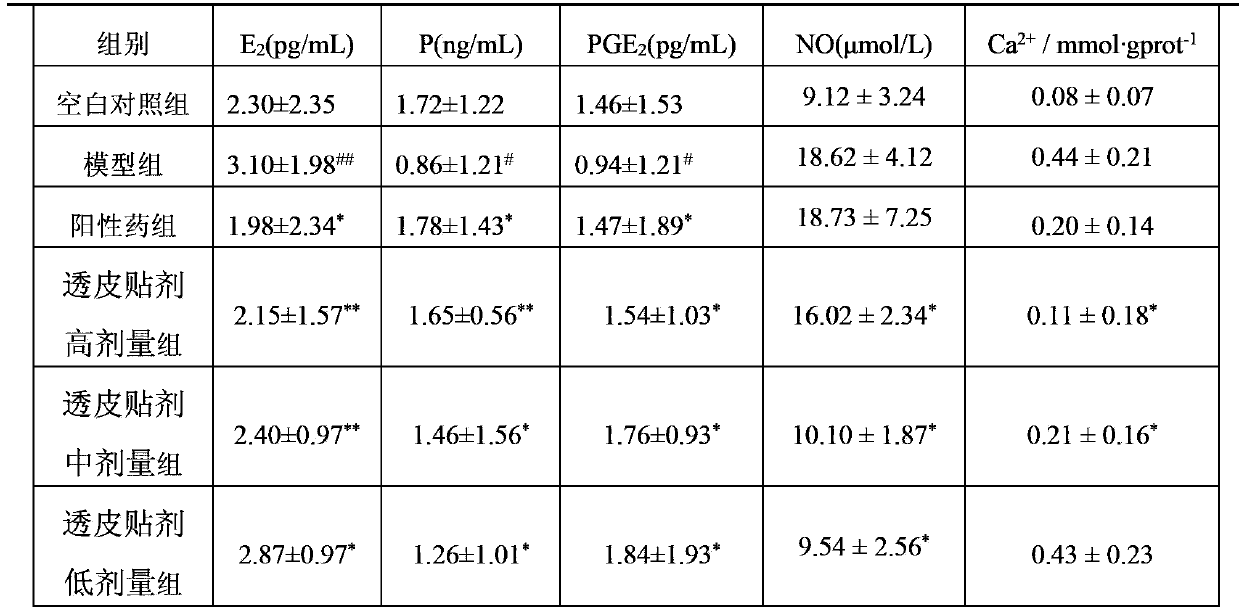 Hydrogel transdermal patch for preventing congealing cold blood stasis-type primary dysmenorrheal, and preparation method of hydrogel transdermal patch