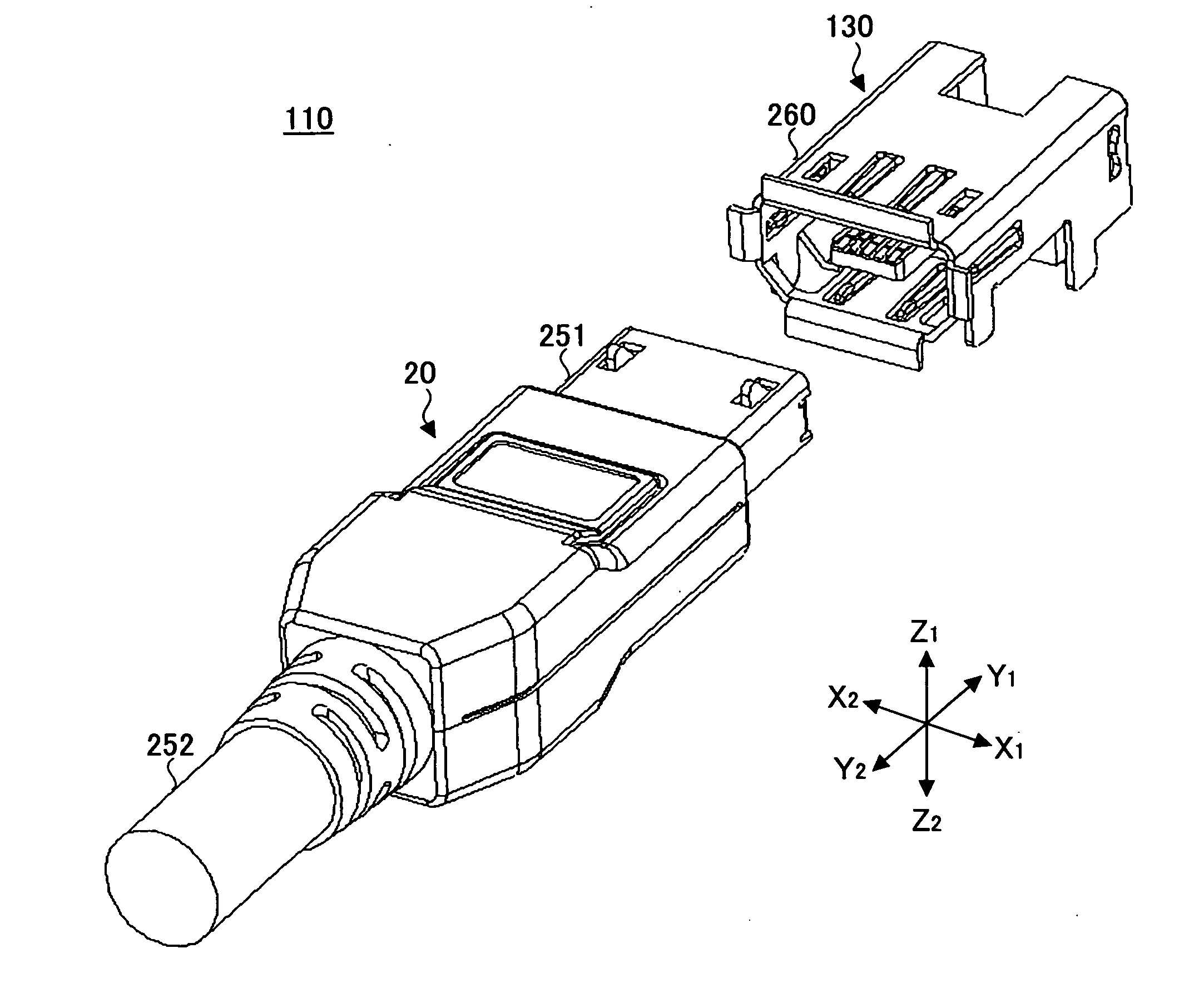 Connector unit for differential transmission