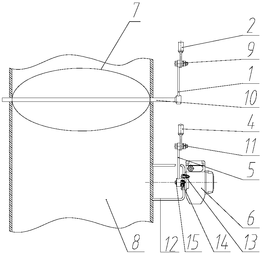 Actuator for flue damper of heating furnace