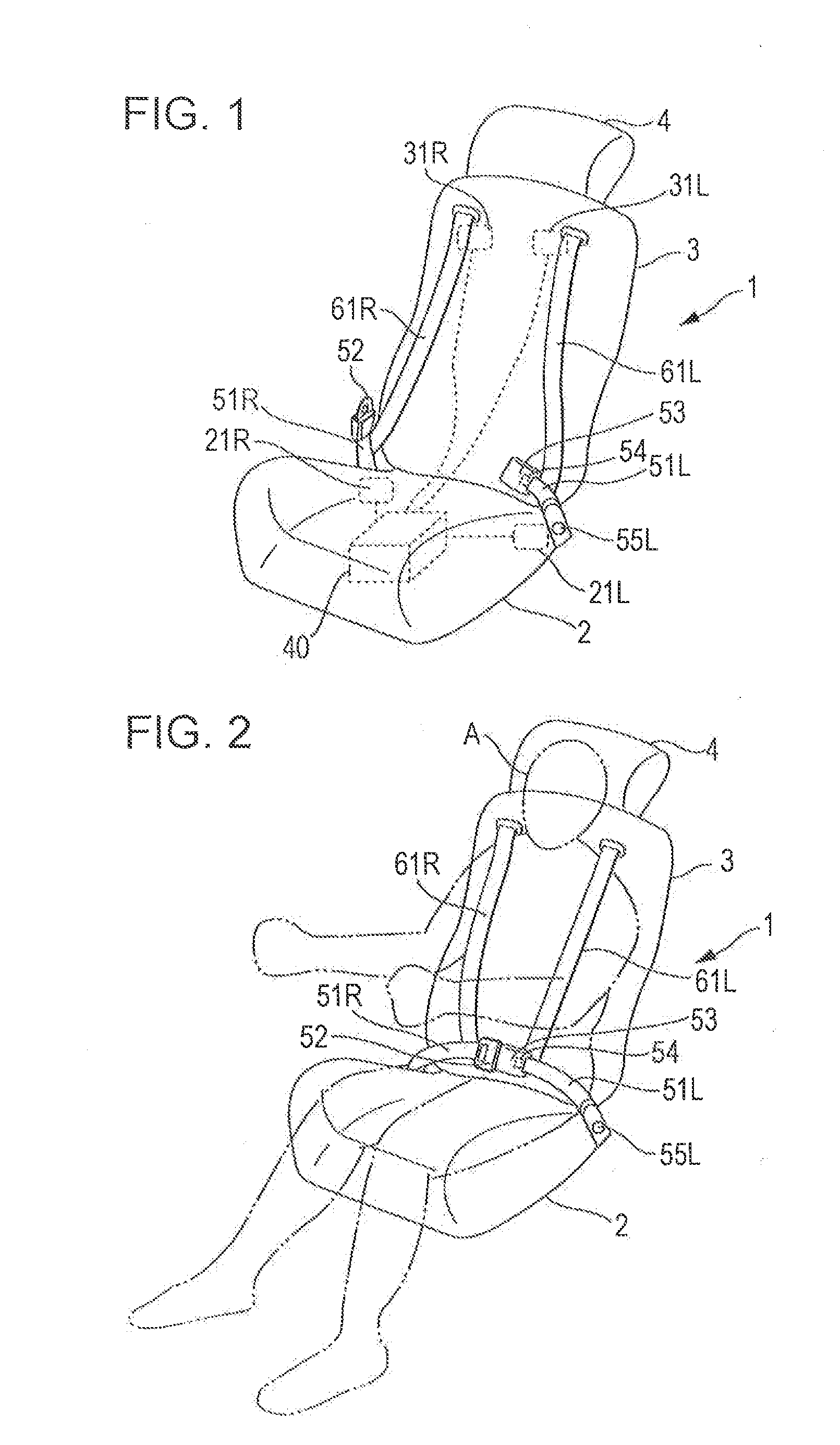 Four-point seat belt device