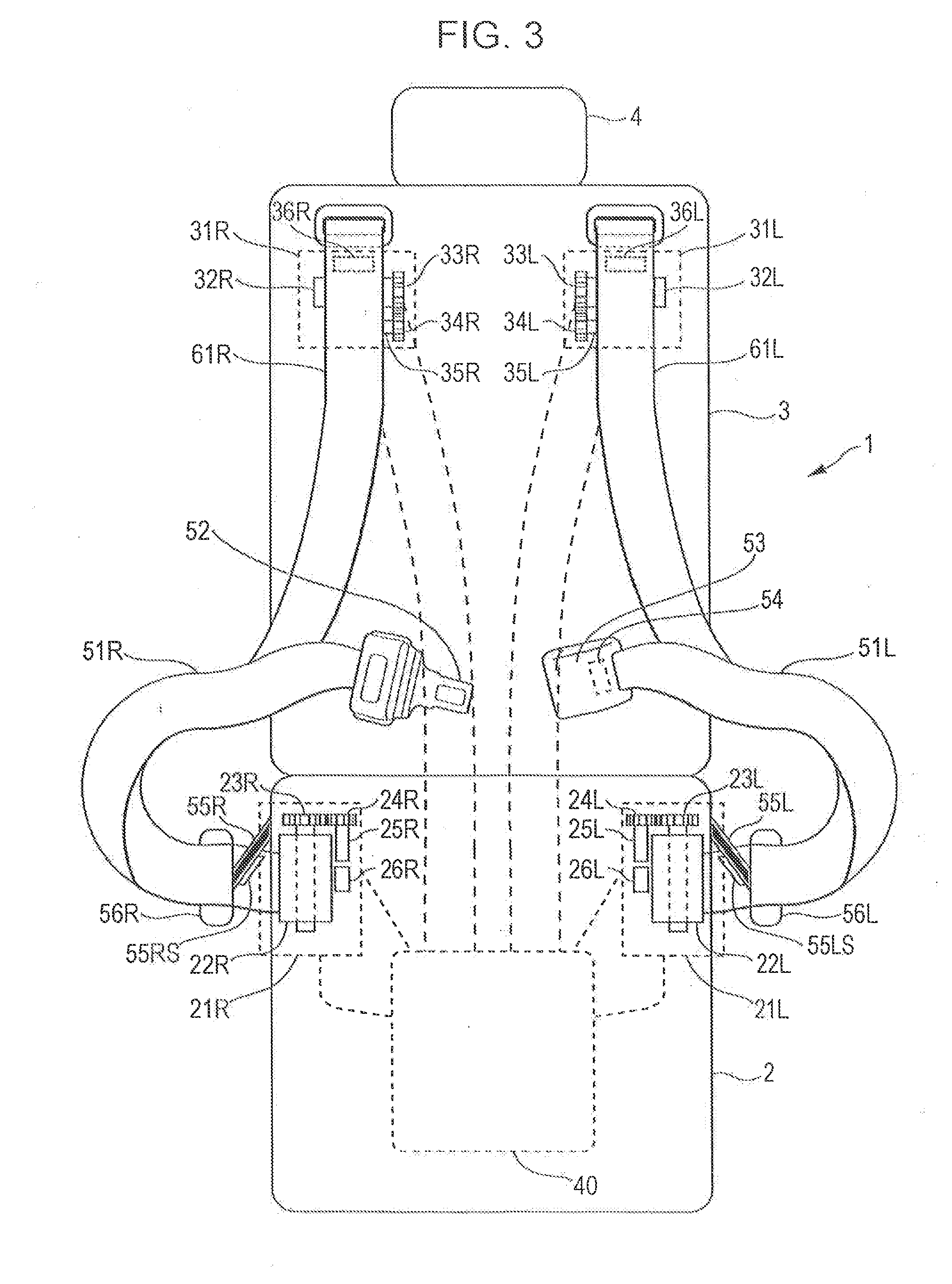 Four-point seat belt device