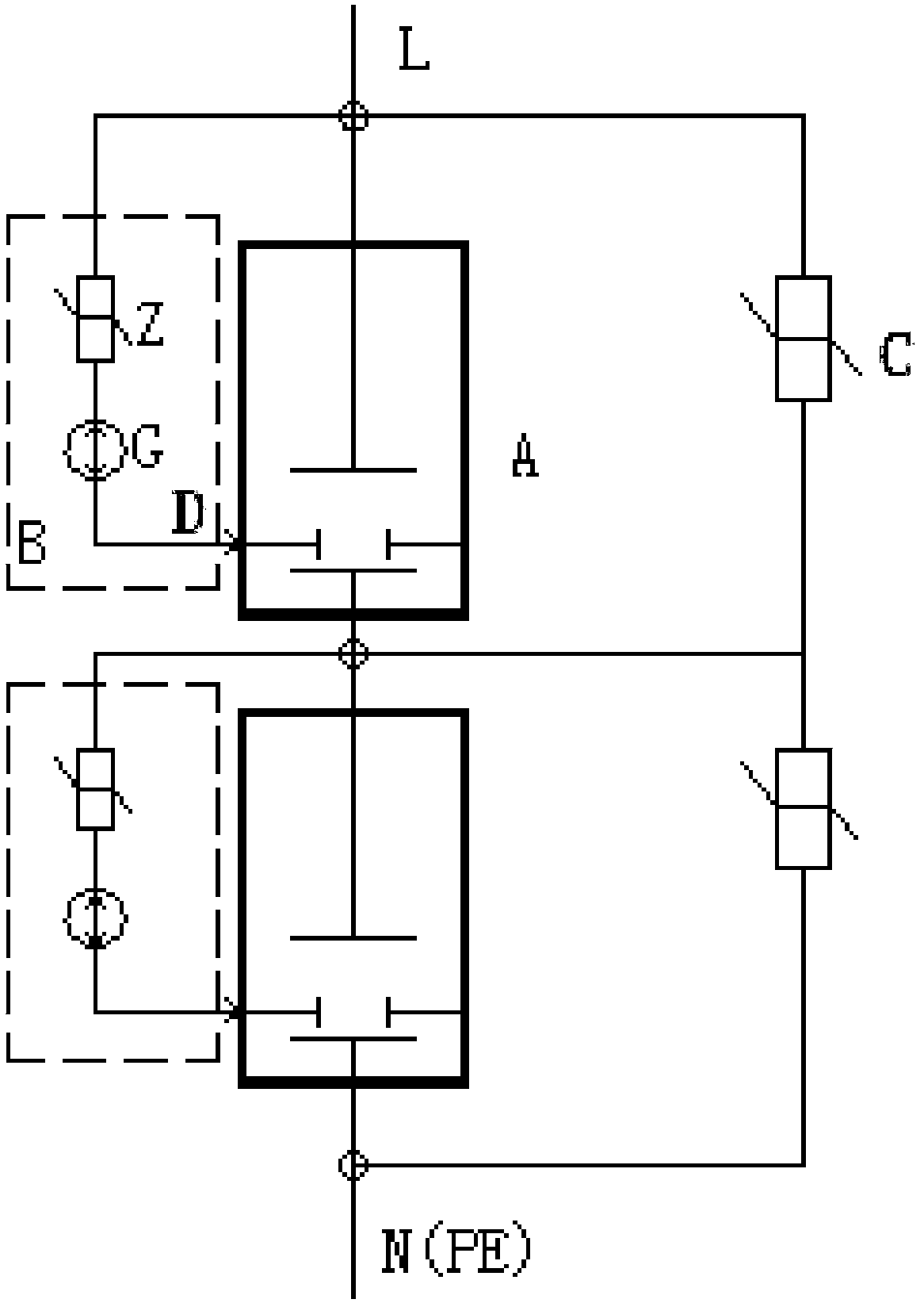 Compound surge protector and compound surge protection method therefor