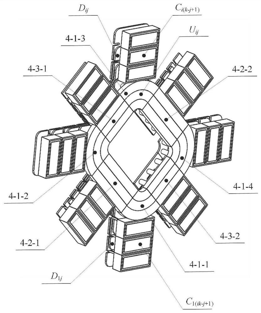 Distributed blank-holding force generating device and control method for electro-permanent-magnet composite box-type stamping process