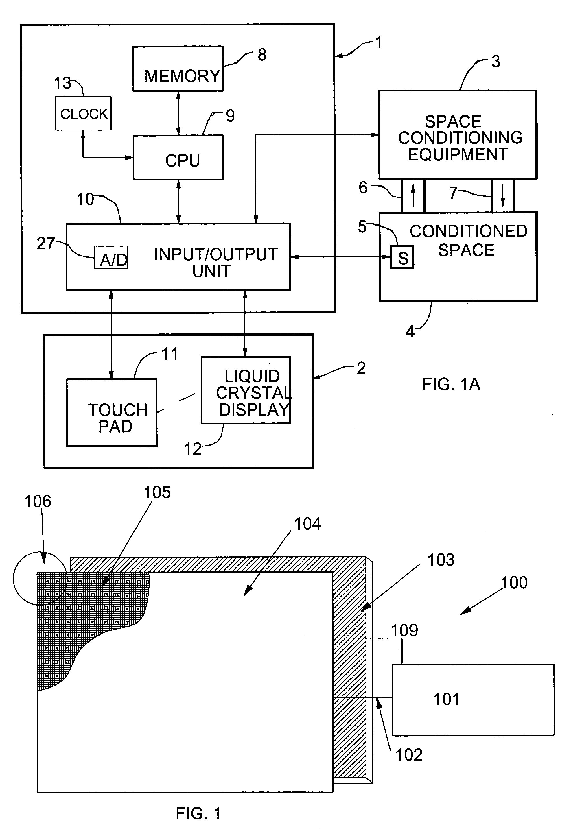 Programmable thermostat incorporating a liquid crystal display and having a feature for mounting horizontally, vertically and any intermediate orientation