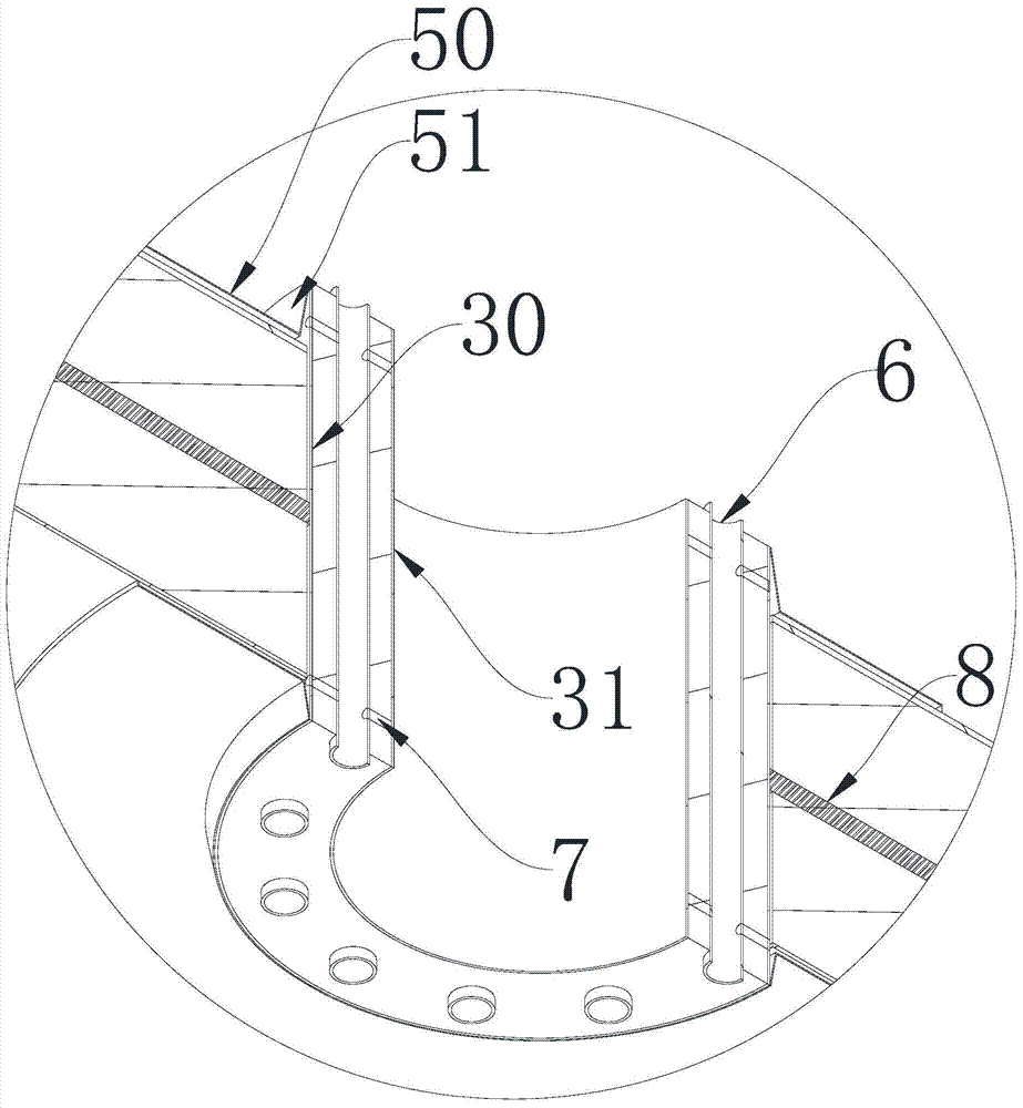 An oxygen supply heat insulation device and a combustible gas combustion chamber with the device