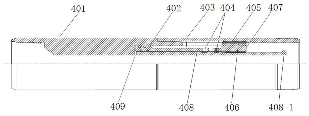 A removable horizontal well sand control pipe string fishing separation device