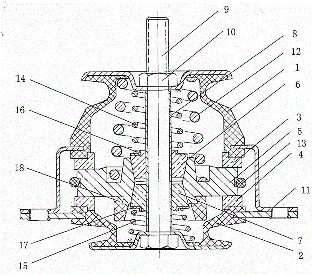 Damping vibration isolation system and composite damping vibration isolator