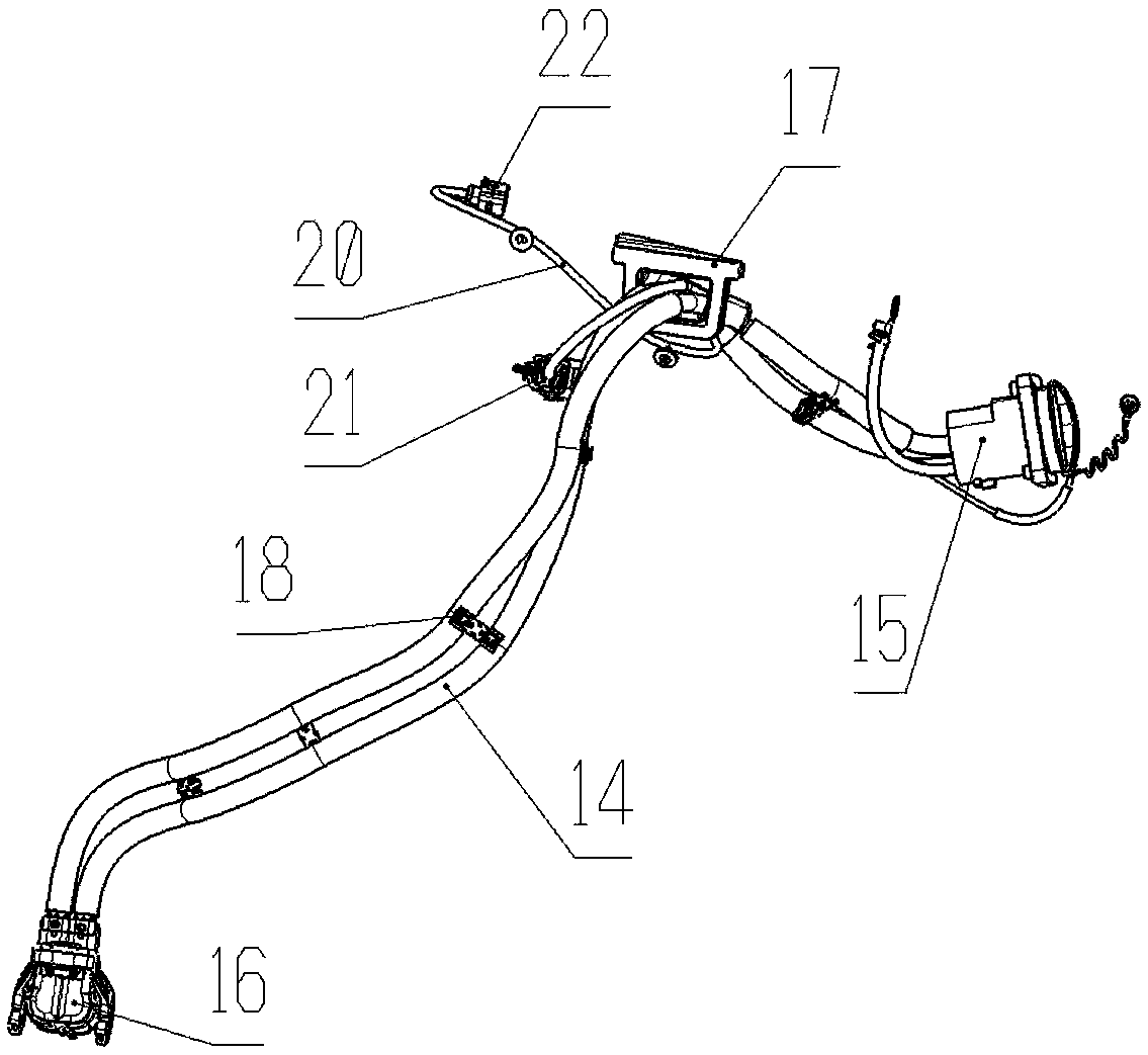 Charging port and high voltage electrical wiring harness arrangement structure