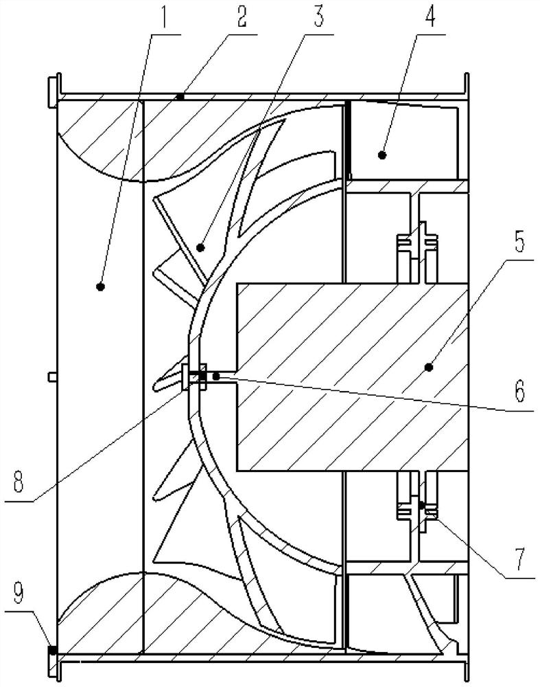 A mixed flow fan