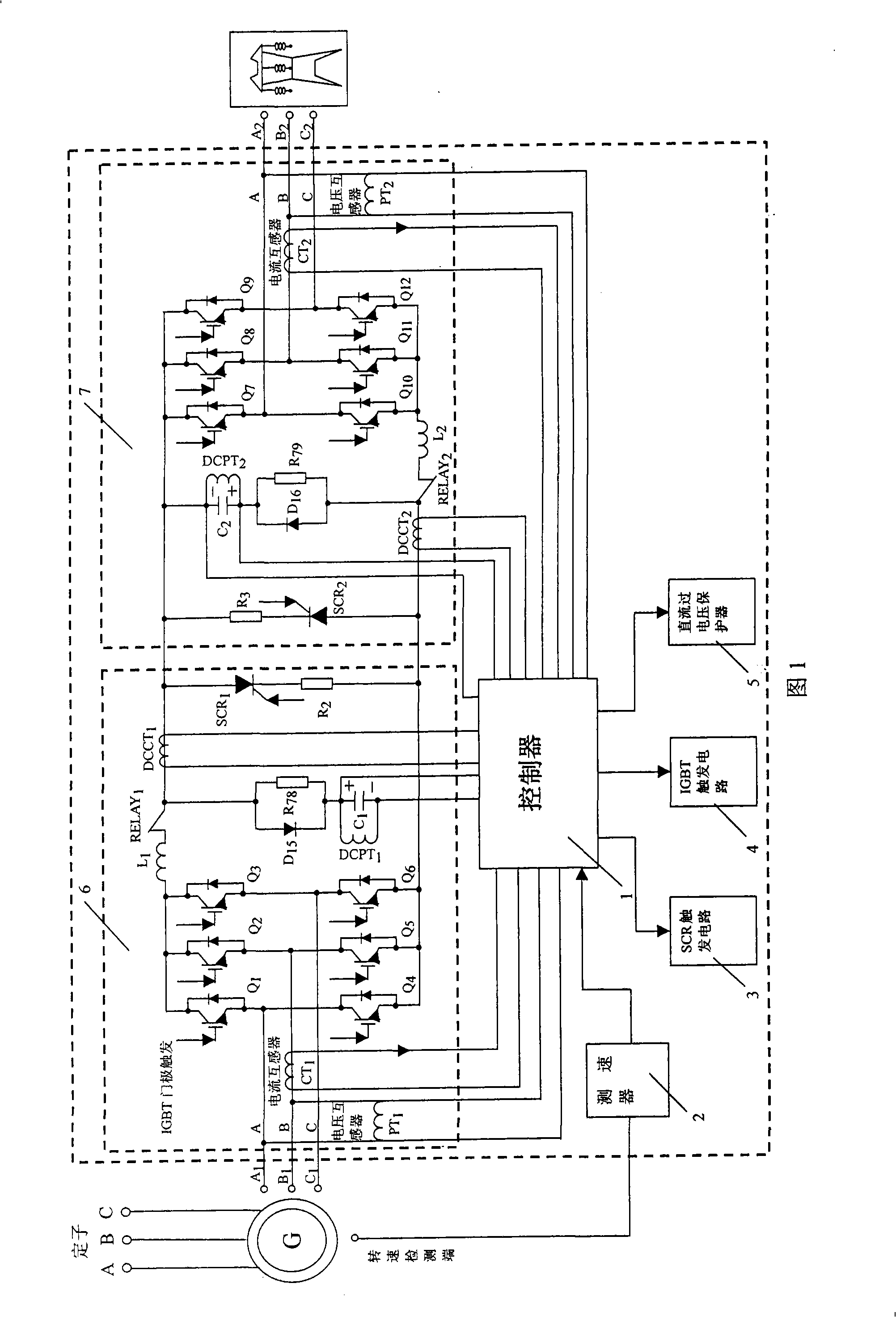 Energy-saving control device of megawatt level multifunctional aerogenerator