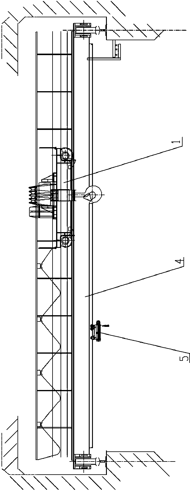 Bridge crane trolley for mine