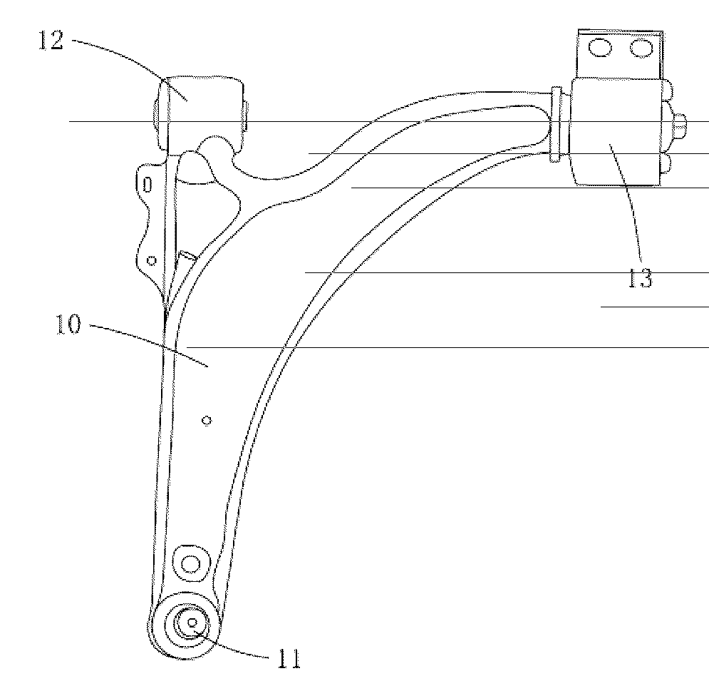 Automotive front Macpherson suspension and automobile comprising same