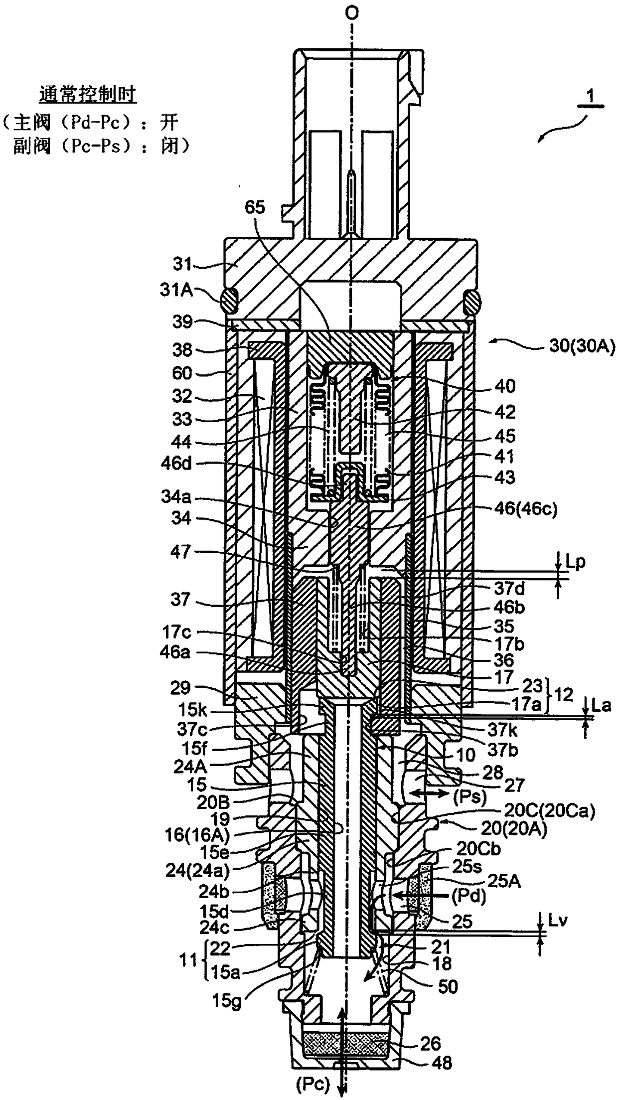 Control valve for variable-capacity compressor