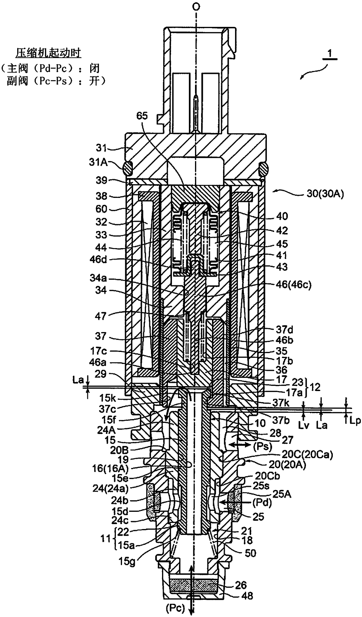 Control valve for variable-capacity compressor