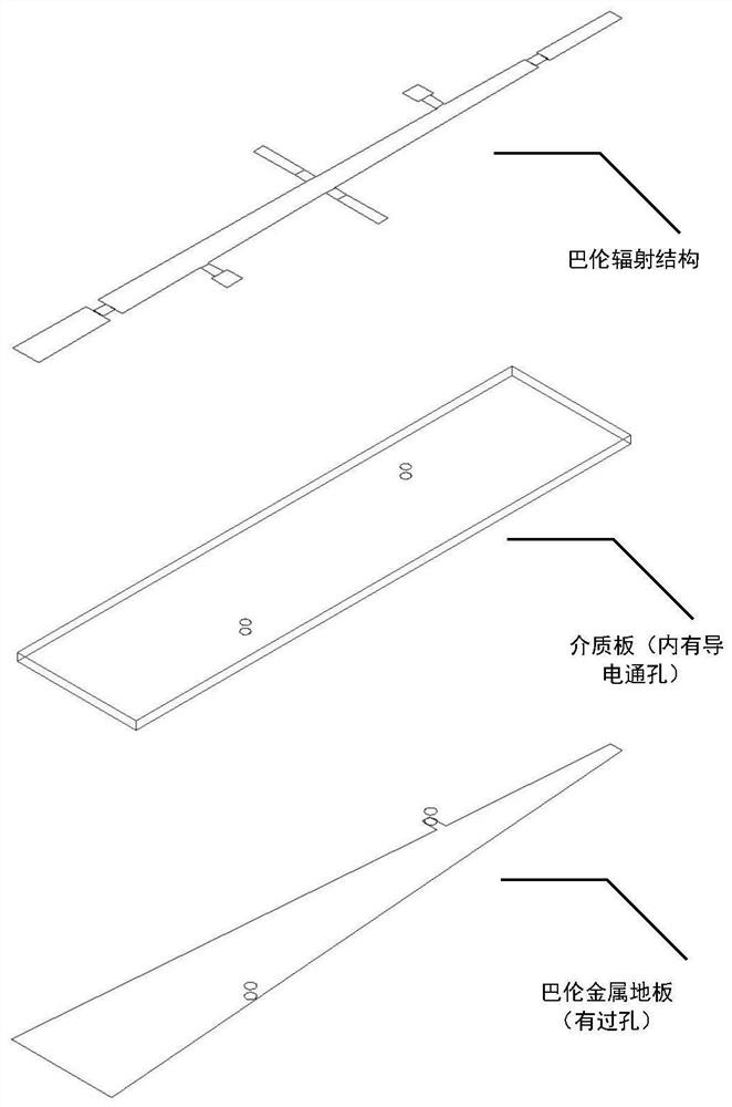 Broadband balun structure with phase adjusting function