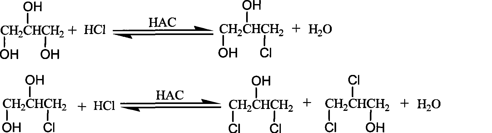 Method for producing dichlorohydrin with glycerol