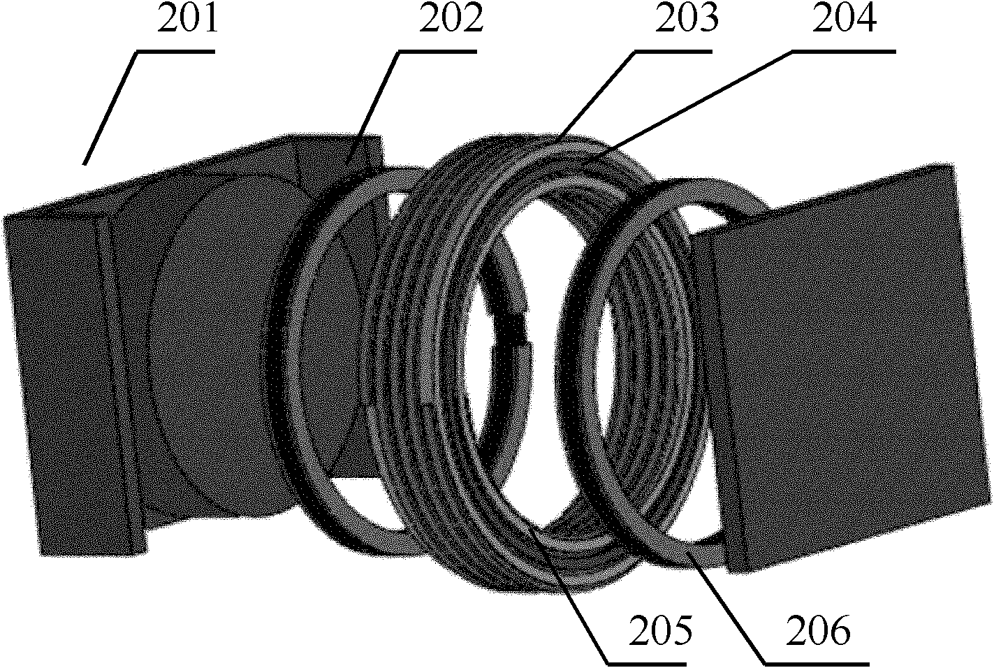 Cylinder wall type electromagnetic interference (EMI) filter consisting of spiral flat coil