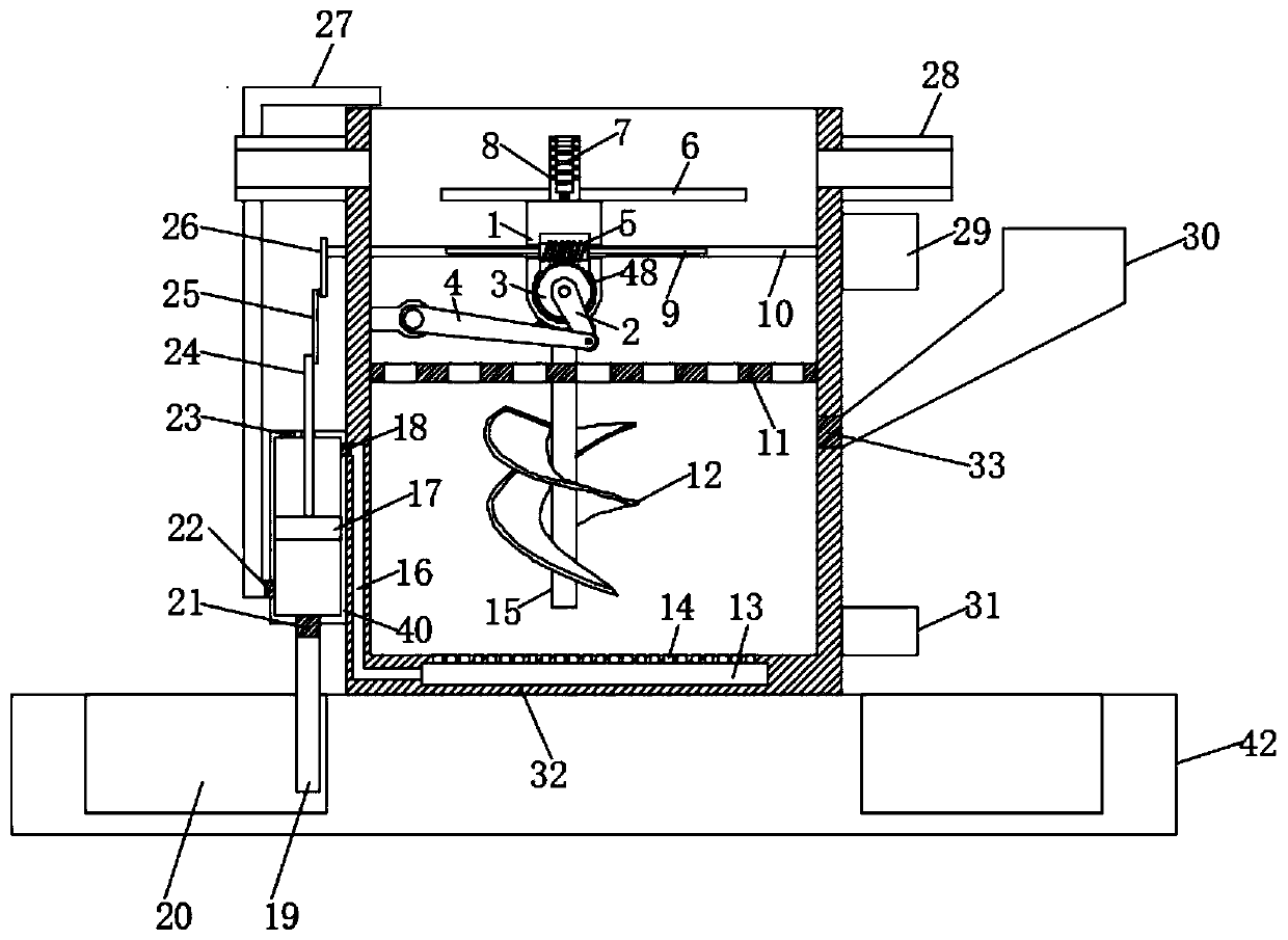 Water circulation cleaning treatment device of raw material straw for biogas production