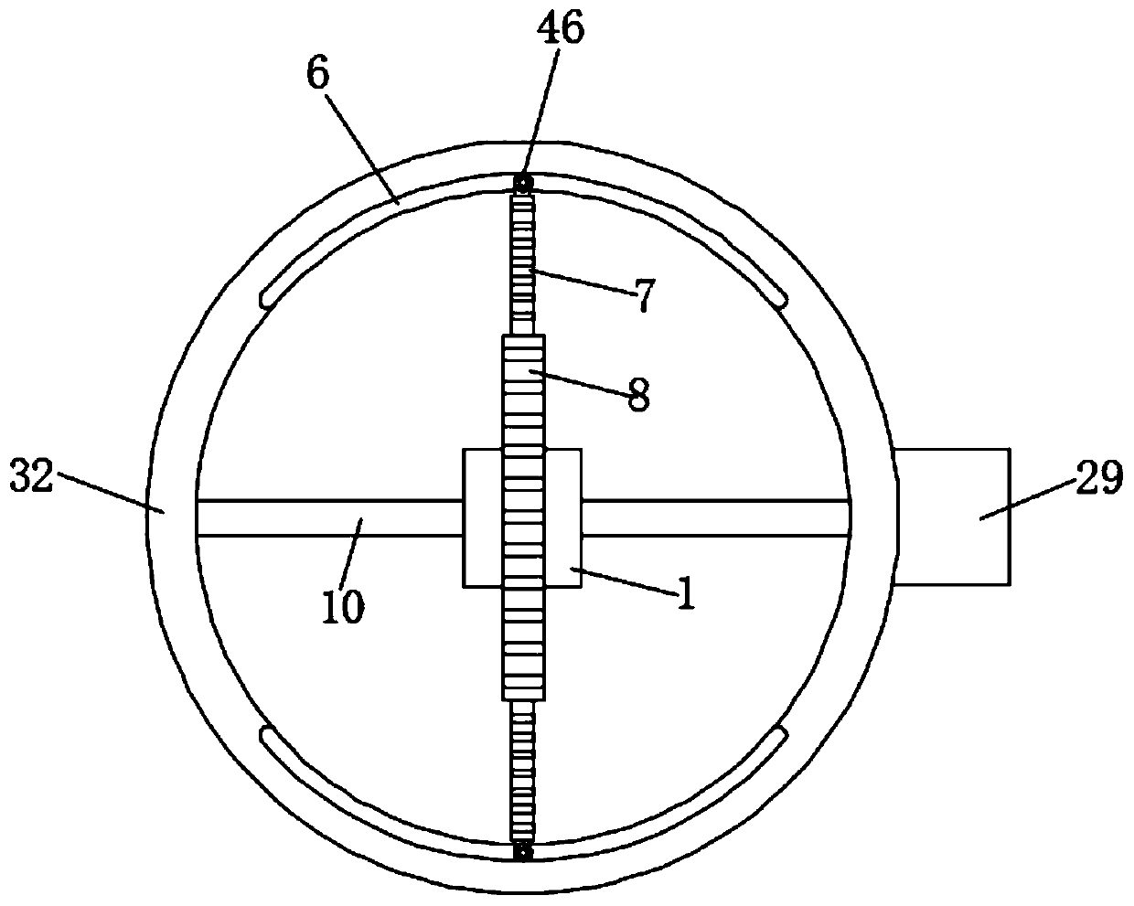 Water circulation cleaning treatment device of raw material straw for biogas production