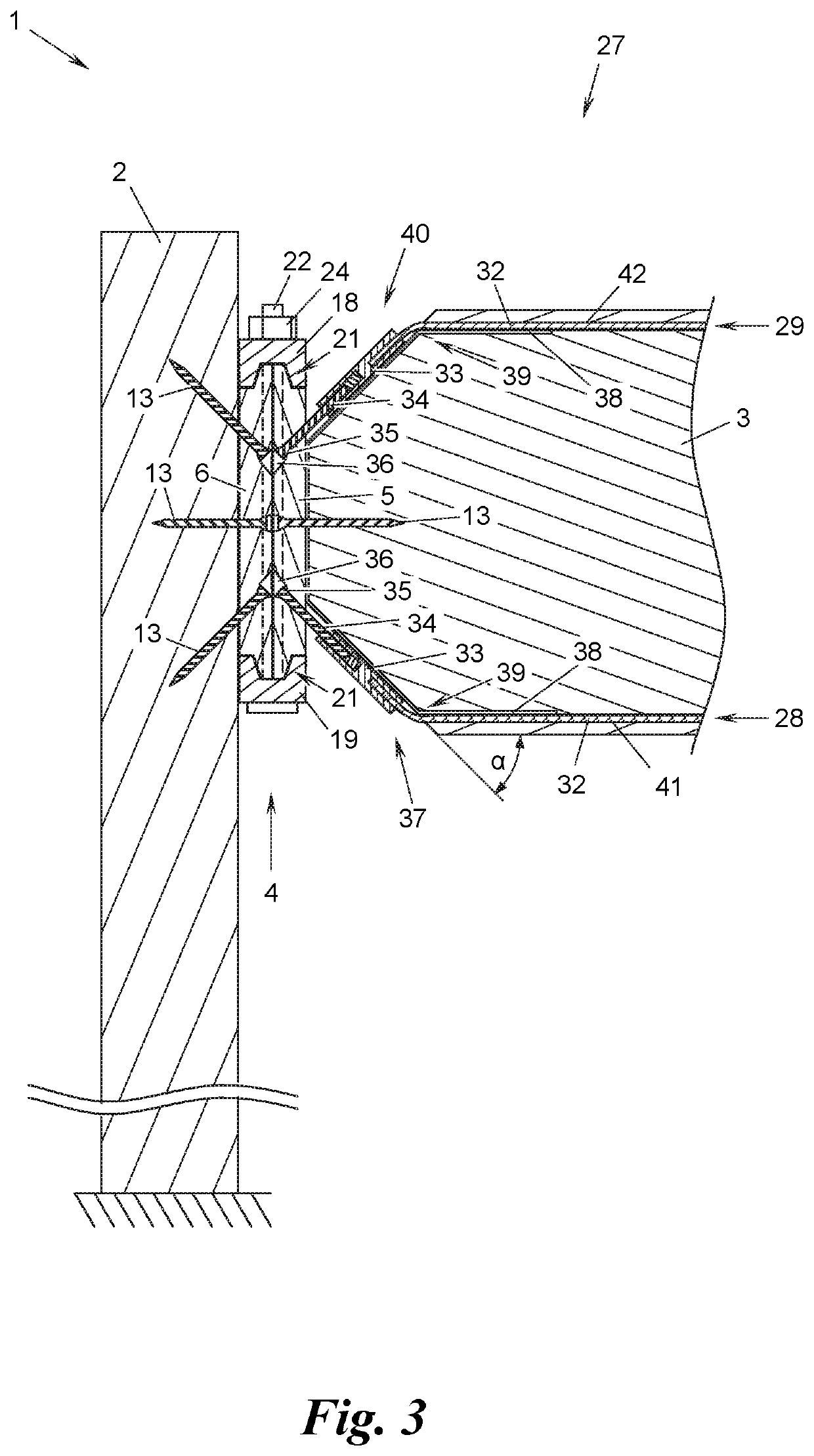 Device for coupling two vertical components