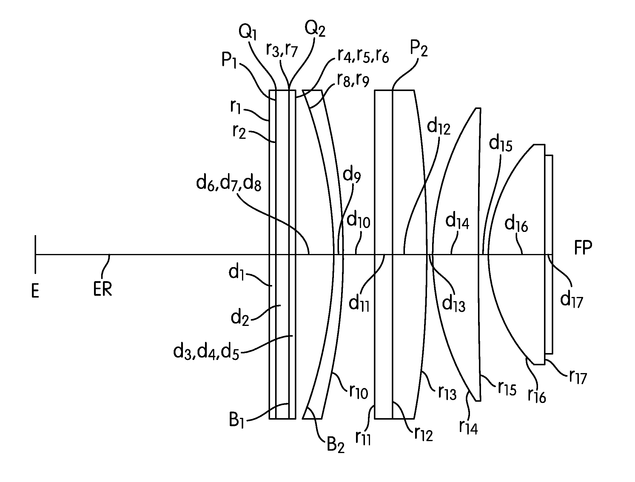 Compact eyepiece using an imersed field lens