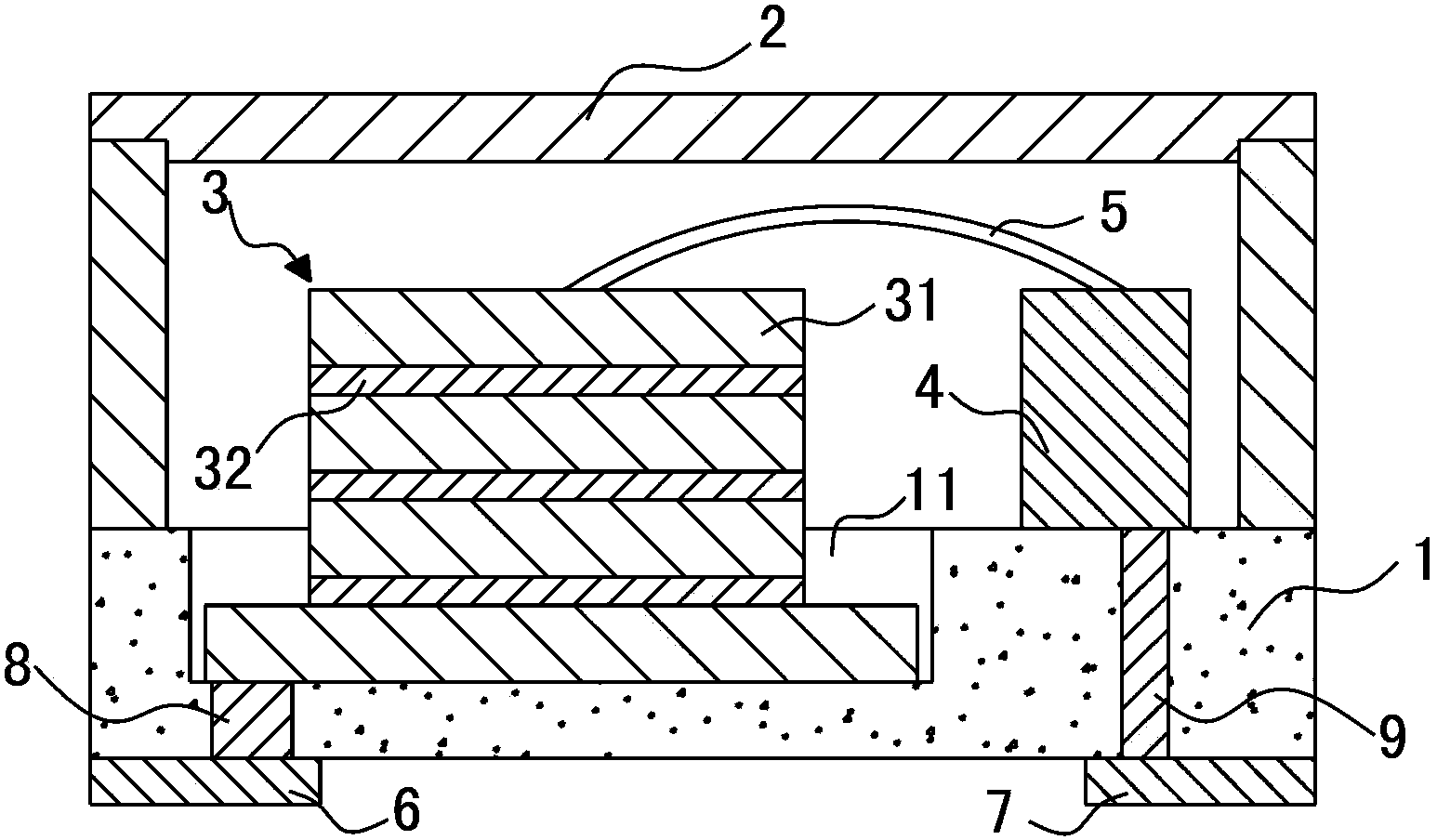 Diode packaging structure