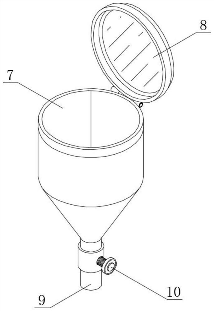 Magnetic powder stirring device with feeding structure and processing method