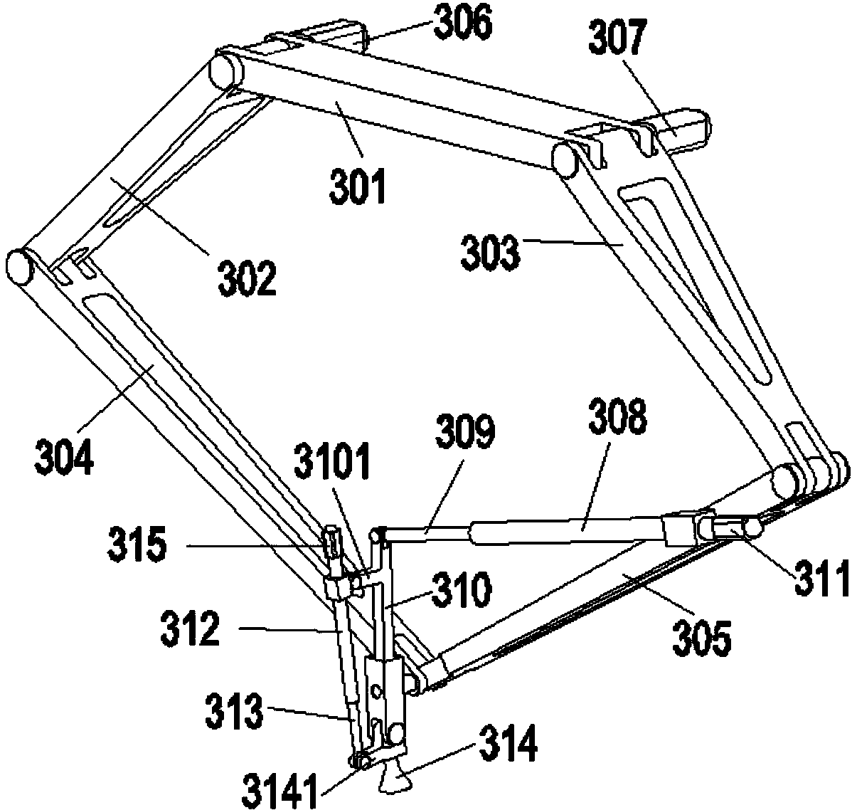 Spraying mechanism based on four-degree-of-freedom spraying module