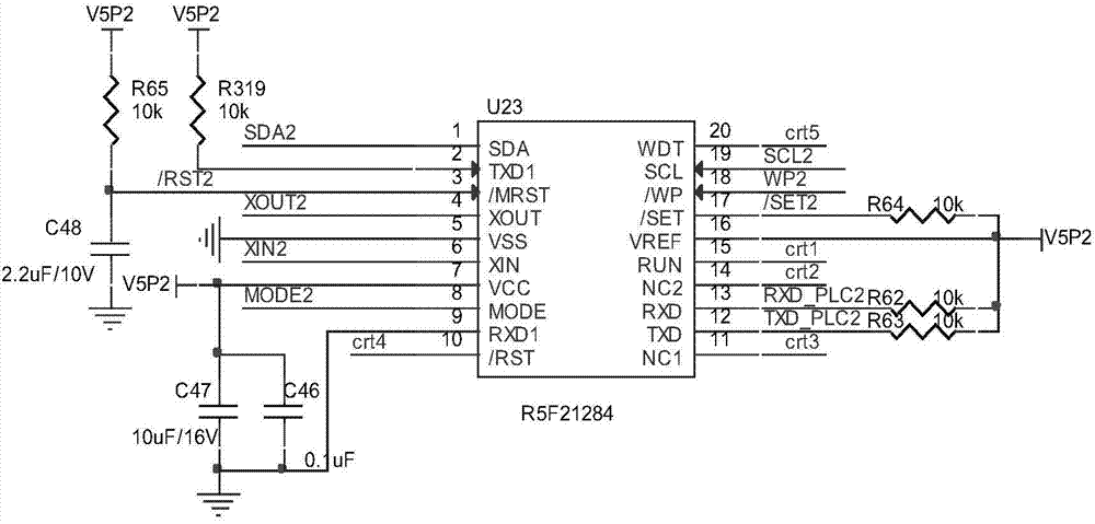 Power line broadband carrier communication module networking test system of built-in programmable attenuator