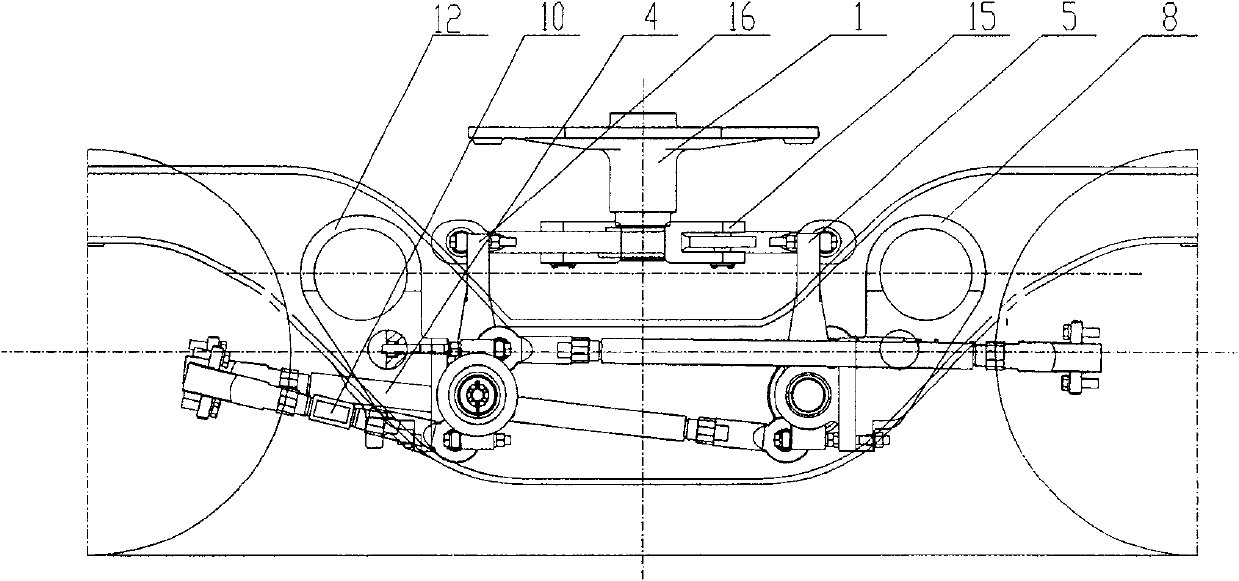 Centre pin type guiding compelling radial direction mechanism