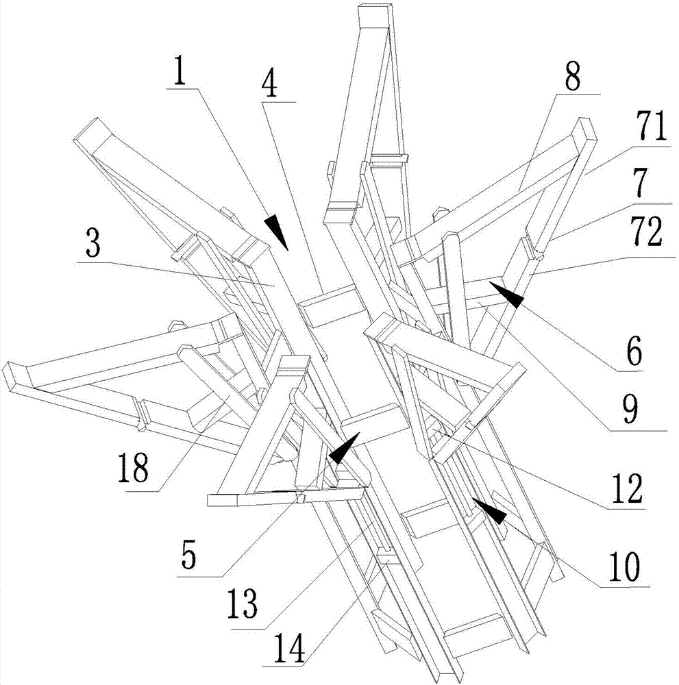 Inverted-umbrella-shaped leaf and fruit collecting device