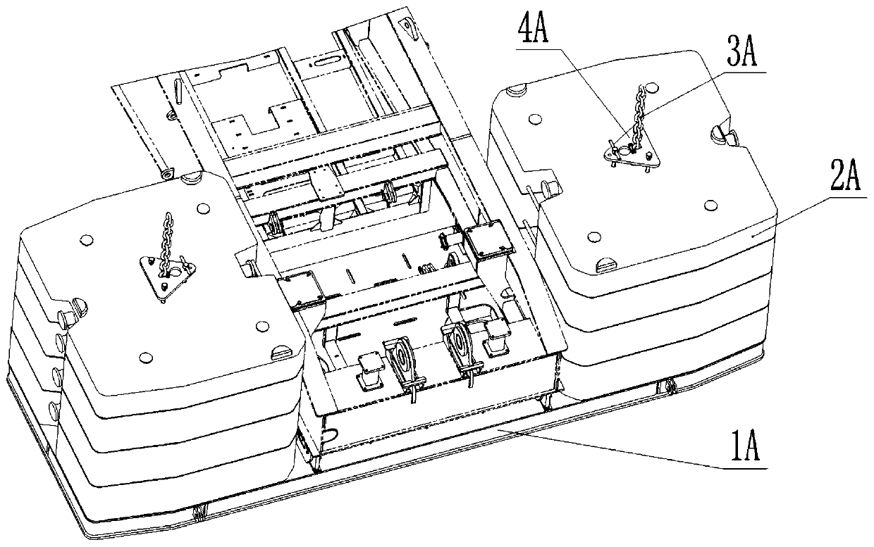 Balance weight fastening and hoisting device and crawler crane with same