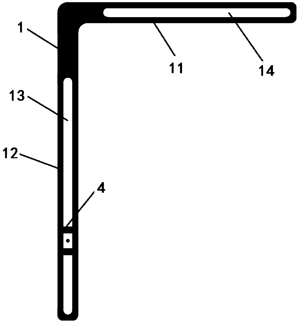 Titanium rod curvature protractor in thoracic vertebra or lumbar vertebra operation