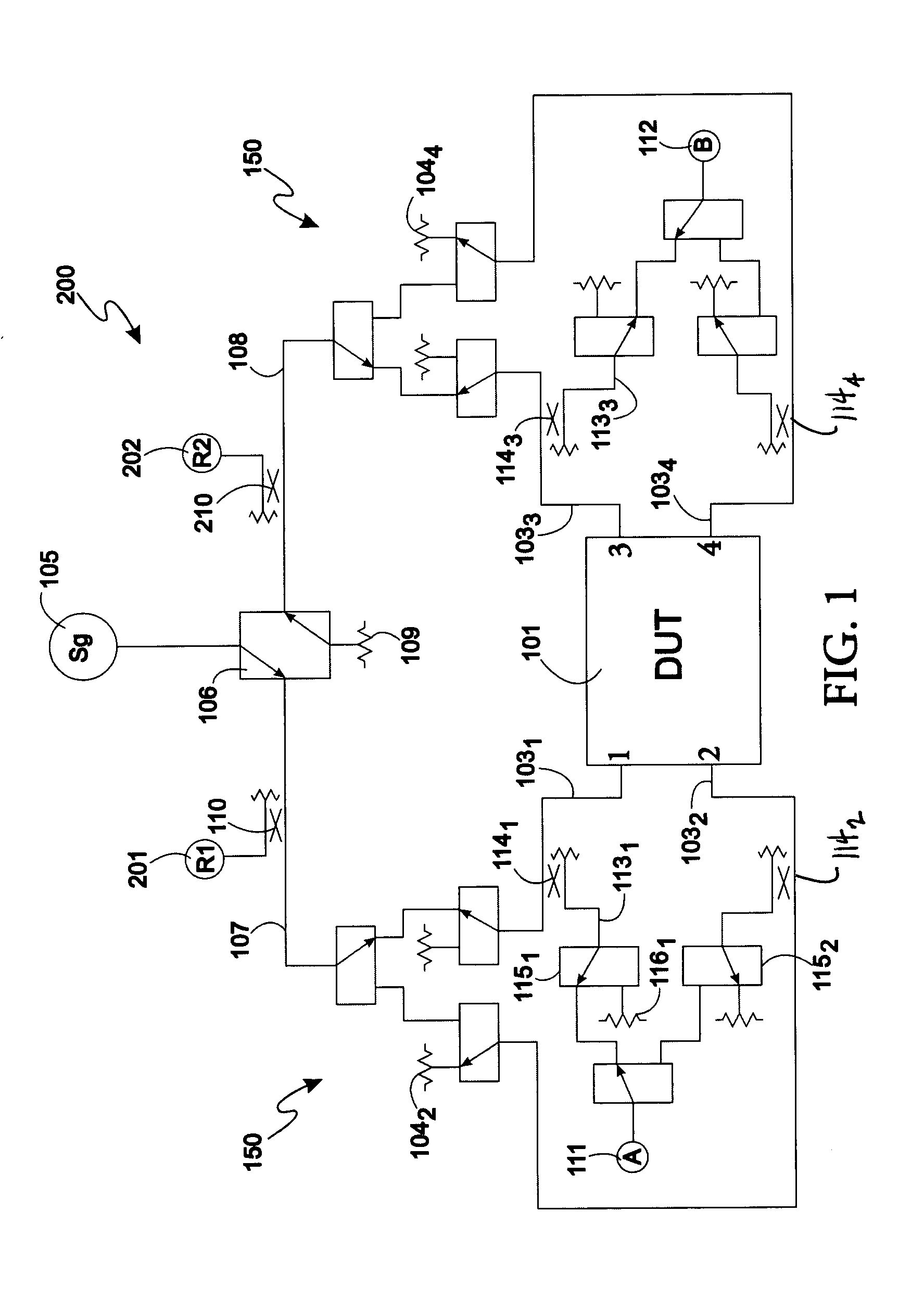 Method and apparatus for measuring a device under test using an improved through-reflect-line measurement calibration