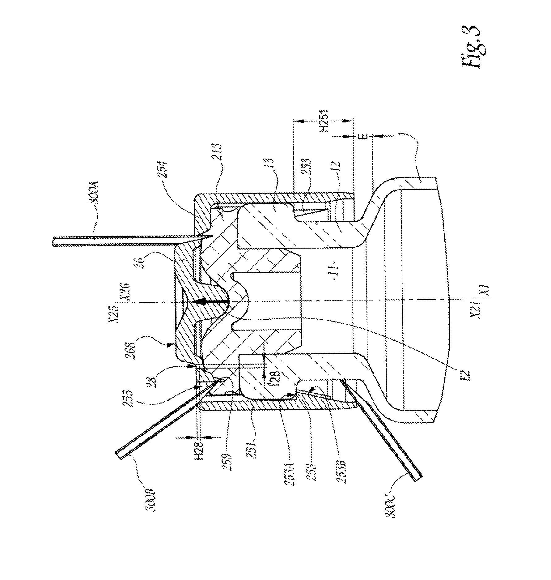 Stopping device and container comprising such a device