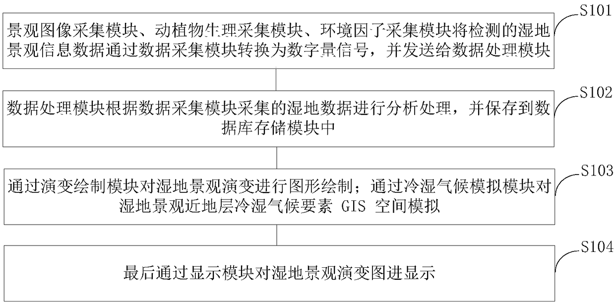 Intelligent wetland landscape evolution process analysis system and method