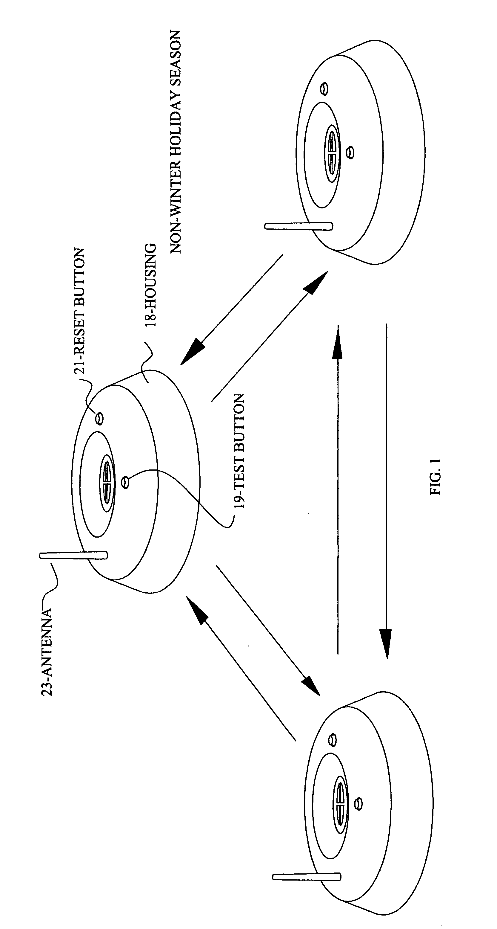 RF smoke sensing system with integrated smoke/heat sensing christmas ornament transmitter