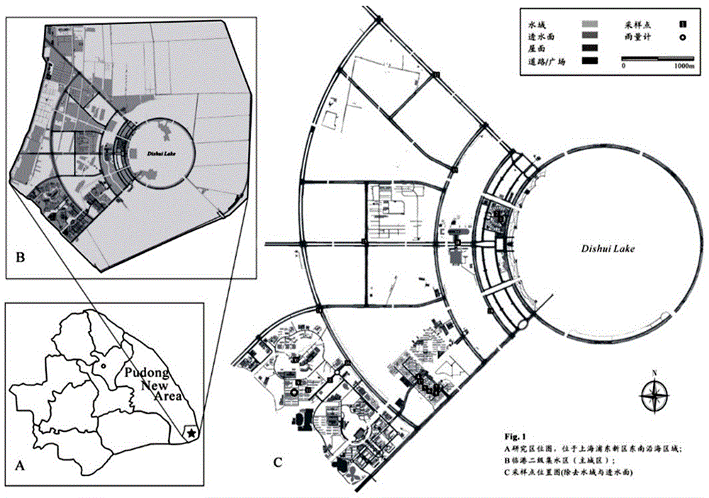 Method for calculating the pollution load of urban rainfall runoff by geostatistical model