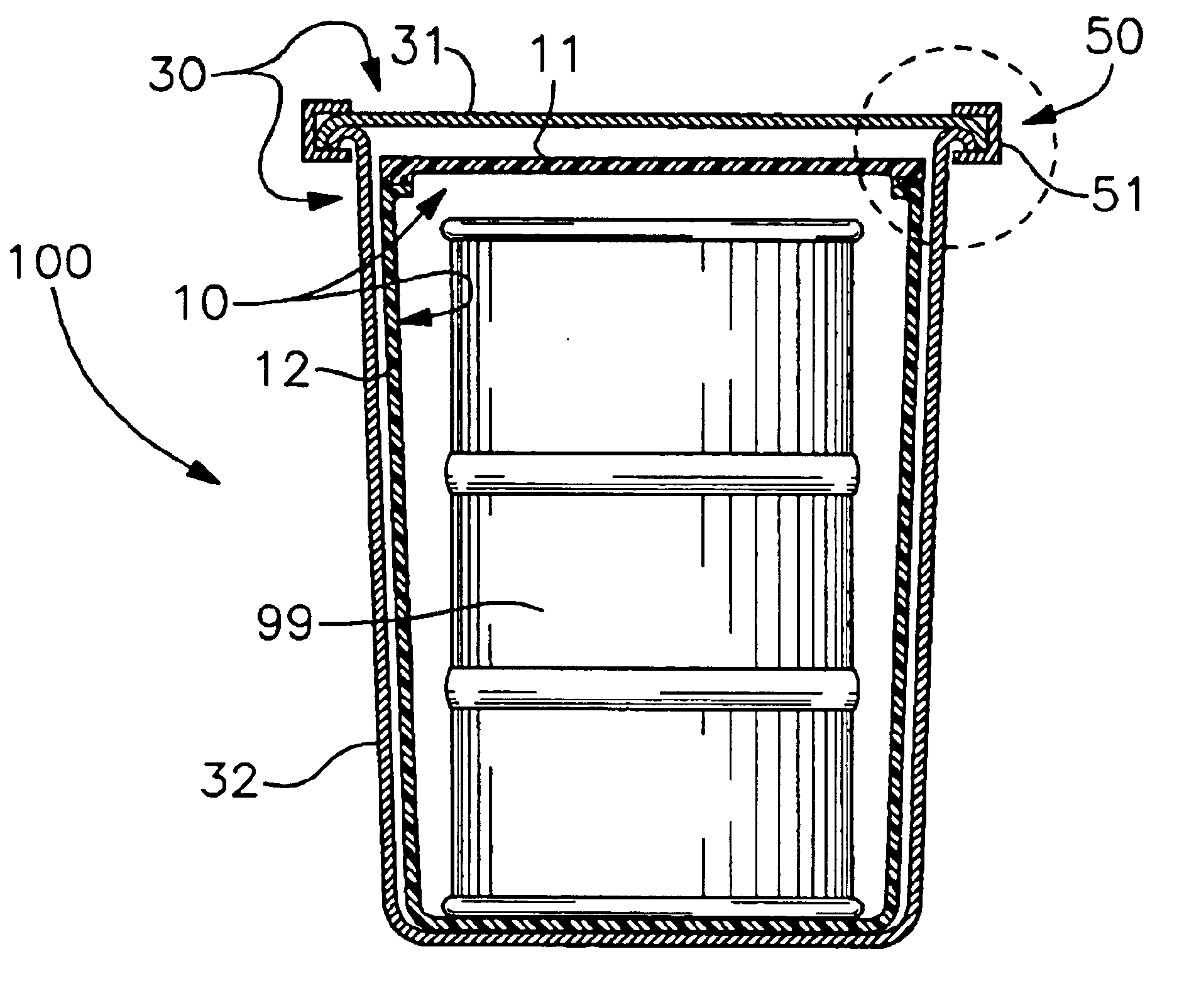 Macroencapsulation container having both releasable and permanent sealing means