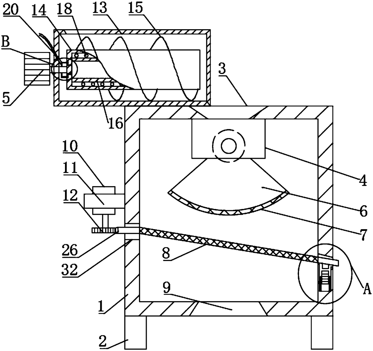 River sand screening device for concrete mixing on construction site