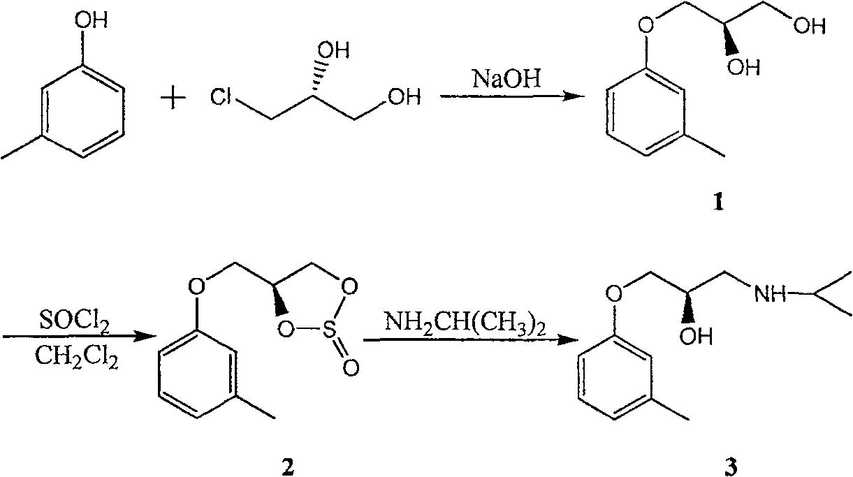 Method for synthesizing (R)-toliprolol