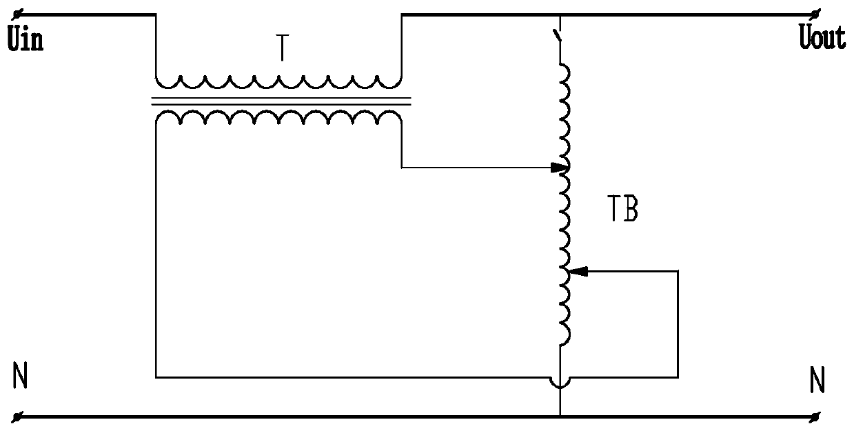 Contactless voltage stabilizer main circuit with high voltage stabilization precision and contactless voltage stabilizer